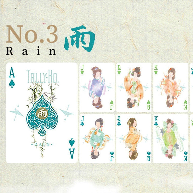 Bicycle Tally-Ho Rain Playing Cards