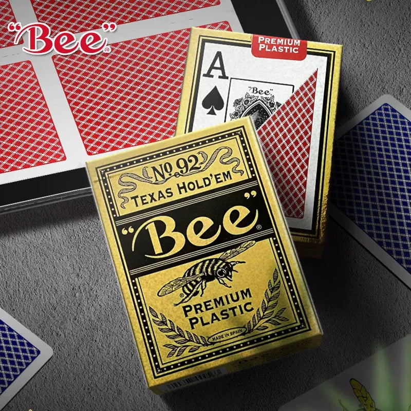 Bicycle Bee Premium Plastic Playing Cards Red - Jumbo Index