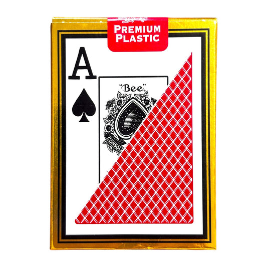 Bicycle Bee Premium Plastic Playing Cards Red - Jumbo Index