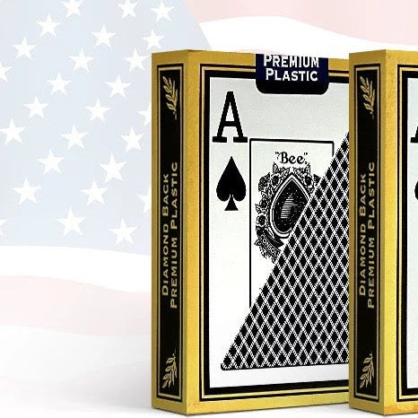 Bicycle Bee Premium Plastic Playing Cards Blue - Jumbo Index