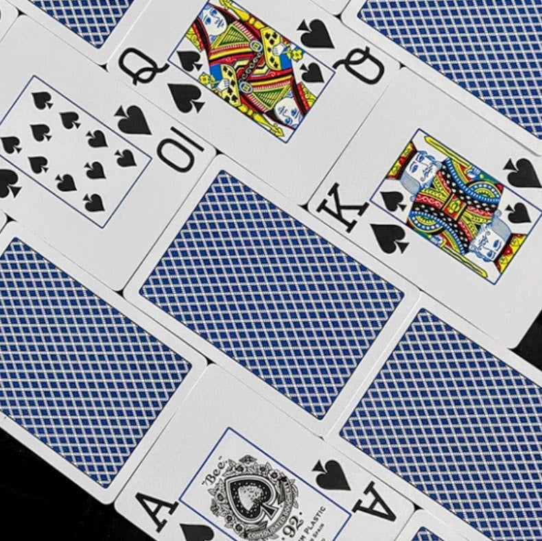 Bicycle Bee Premium Plastic Playing Cards Blue - Jumbo Index