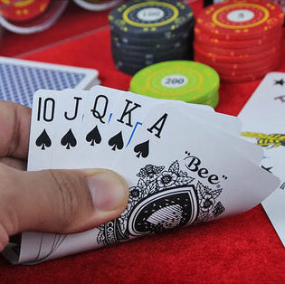 Bicycle Bee Premium Plastic Playing Cards Blue - Jumbo Index